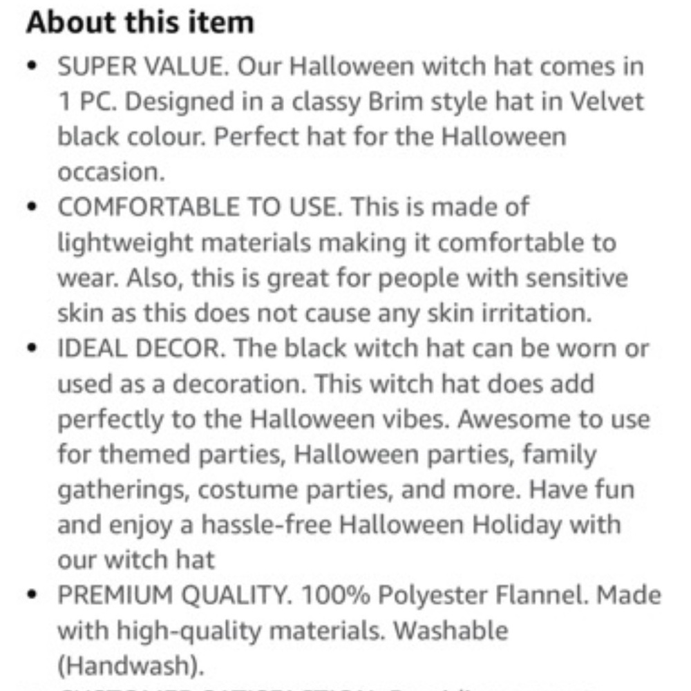 ❗️Halloween Black Witch Hat with Buckle - Picture 8 of 8
